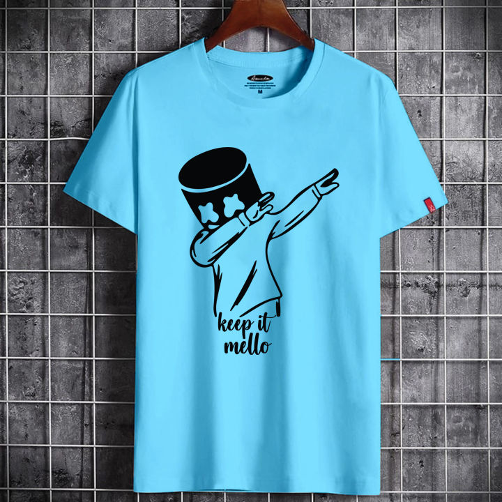 Multy and White Print Cotton T-Shirt