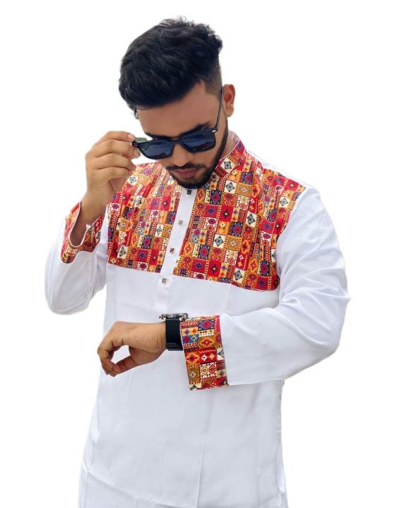 Mens High Quality Panjabi Yellow